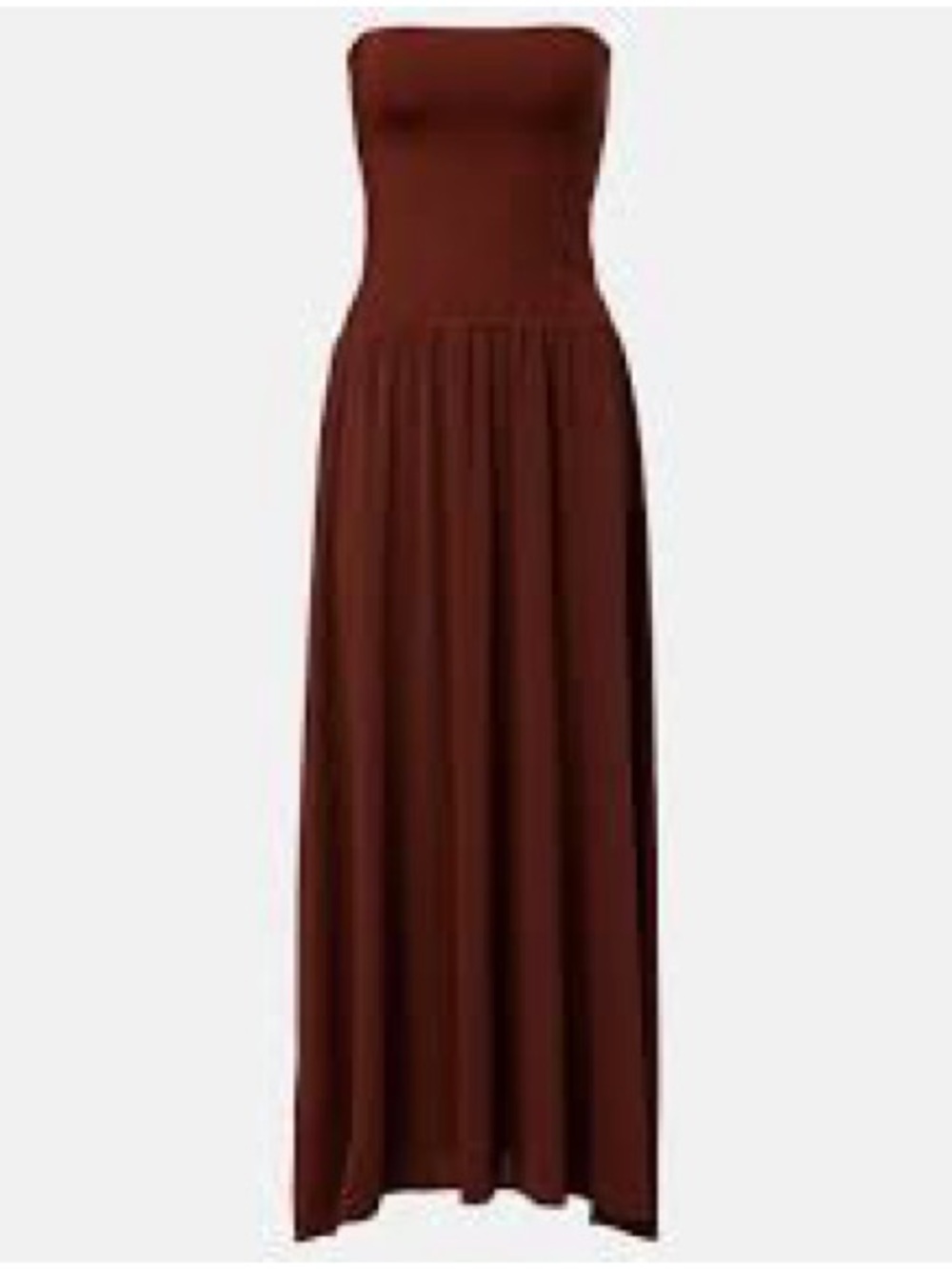 Strapless Smocked Maxi Dress in Rich Brown